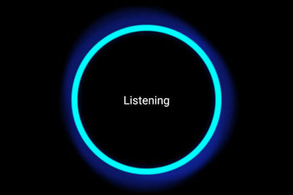 Alexa listening indicator on a black background.