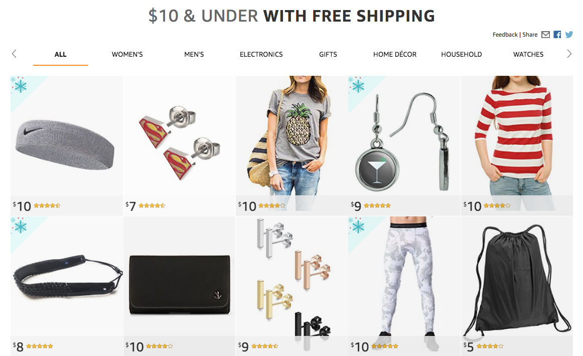 Launches $10 and Under Online Store