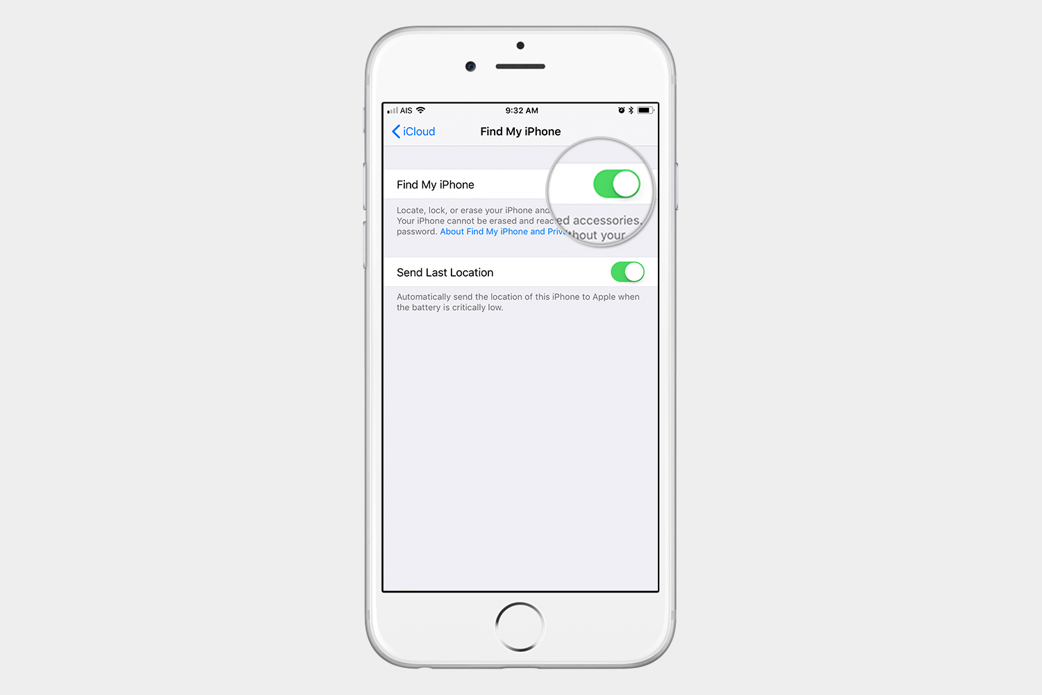 how to turn off find my iphone 4