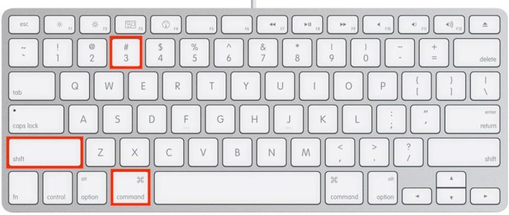 Apple keyboard with keys marked.