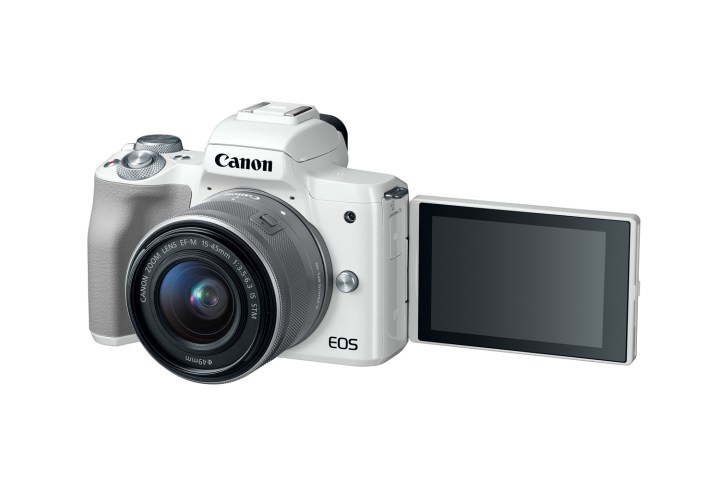 Canon EOS M50 white front tilt screen