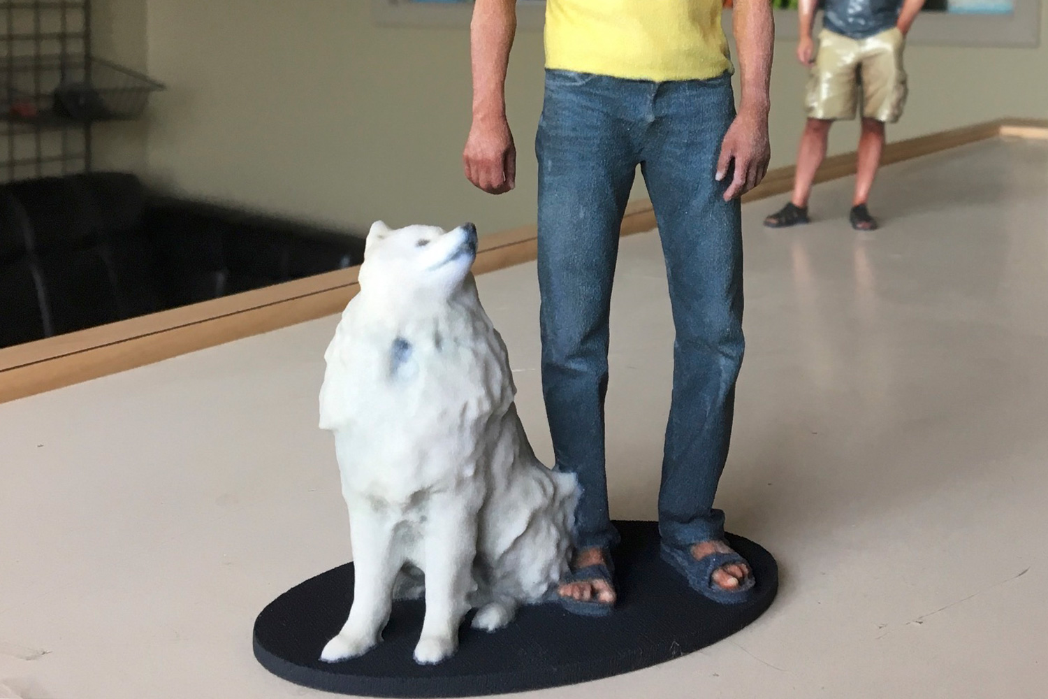 Gravityb 3D printed dog white dog jeff maya