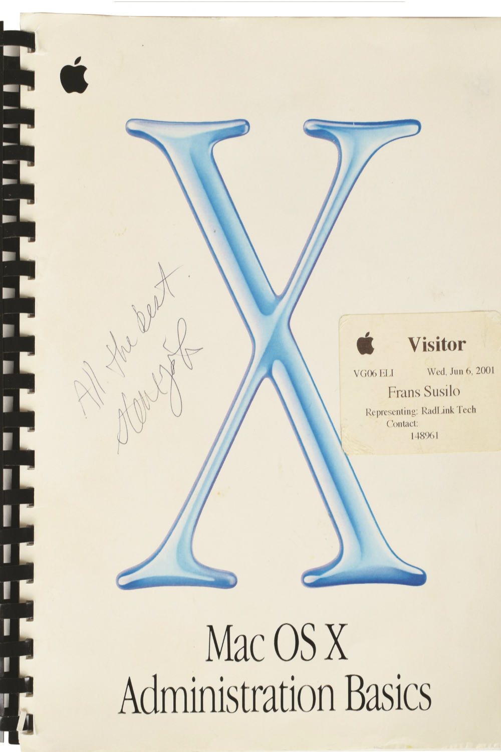 Steve Jobs signed Apple Mac OS X auction