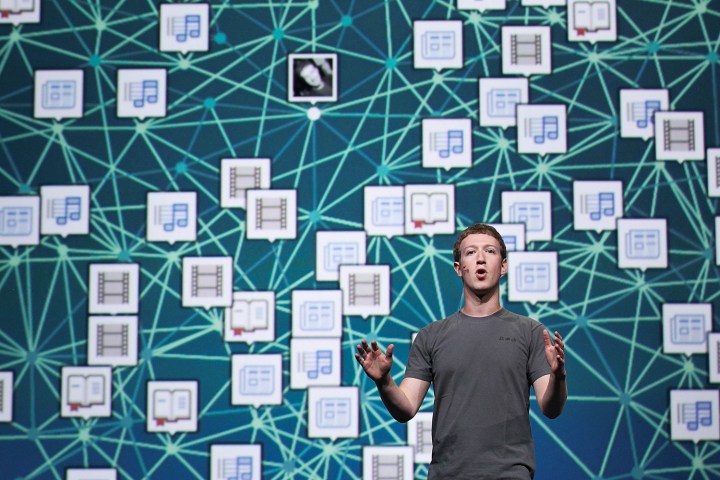 Mark Zuckerberg speaking on stage
