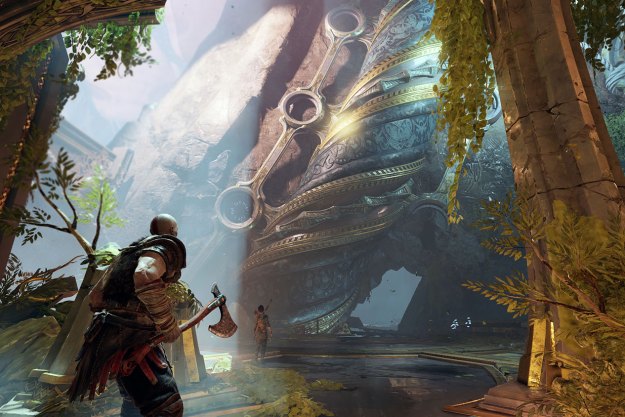 God of War review | Kratos and Atreus arrive at a large tree