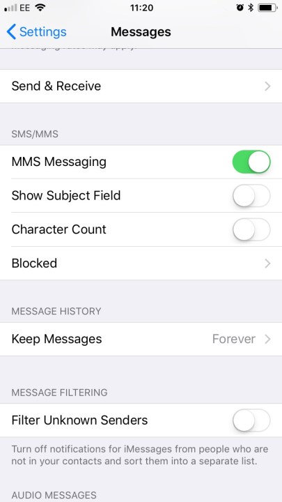 iPhone blocking text messages.