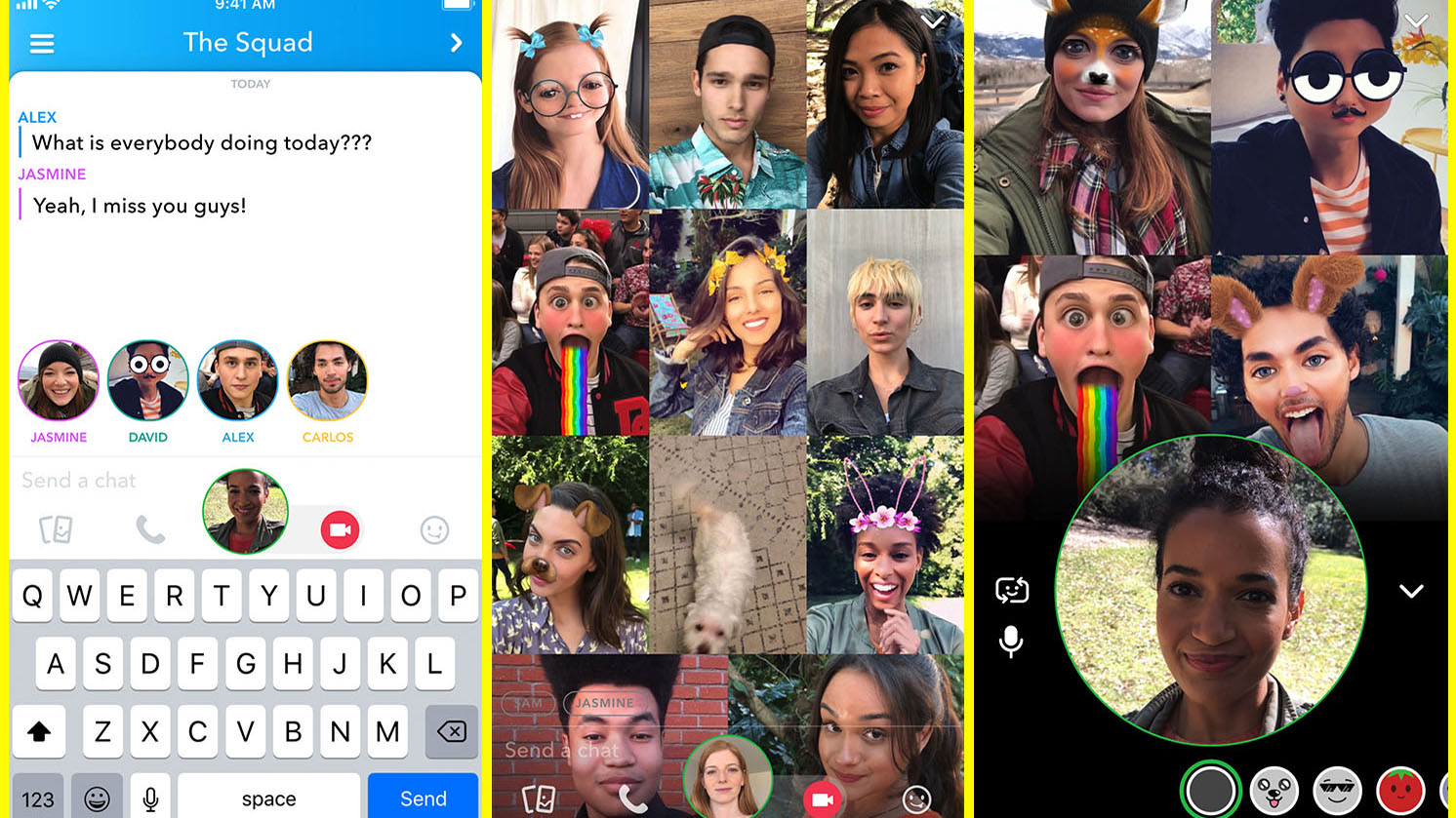 Hangout Via Video Chat With Large Groups With Snapchat's New Tool