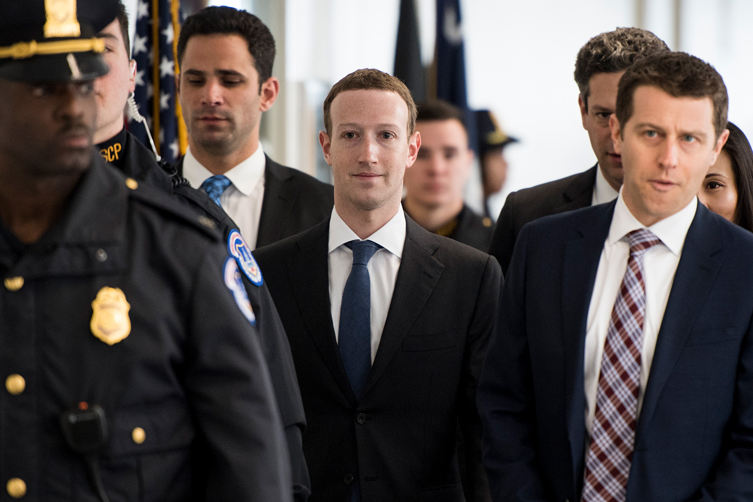 Mark Zuckerberg as he testified before Congress in April 2018.