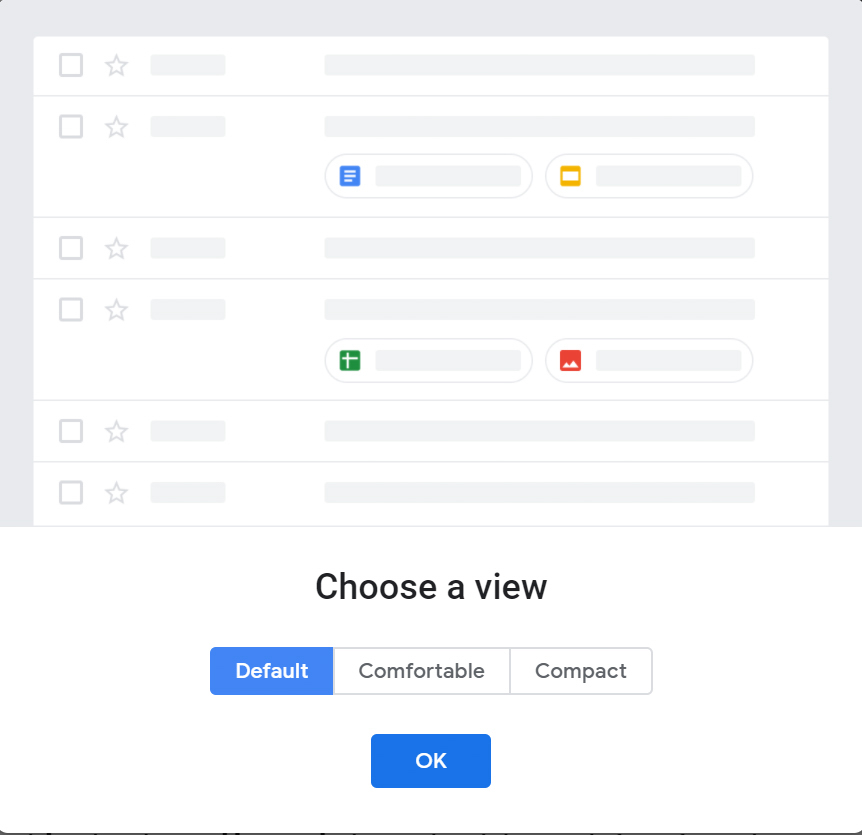 google gmail revamp new interface view default