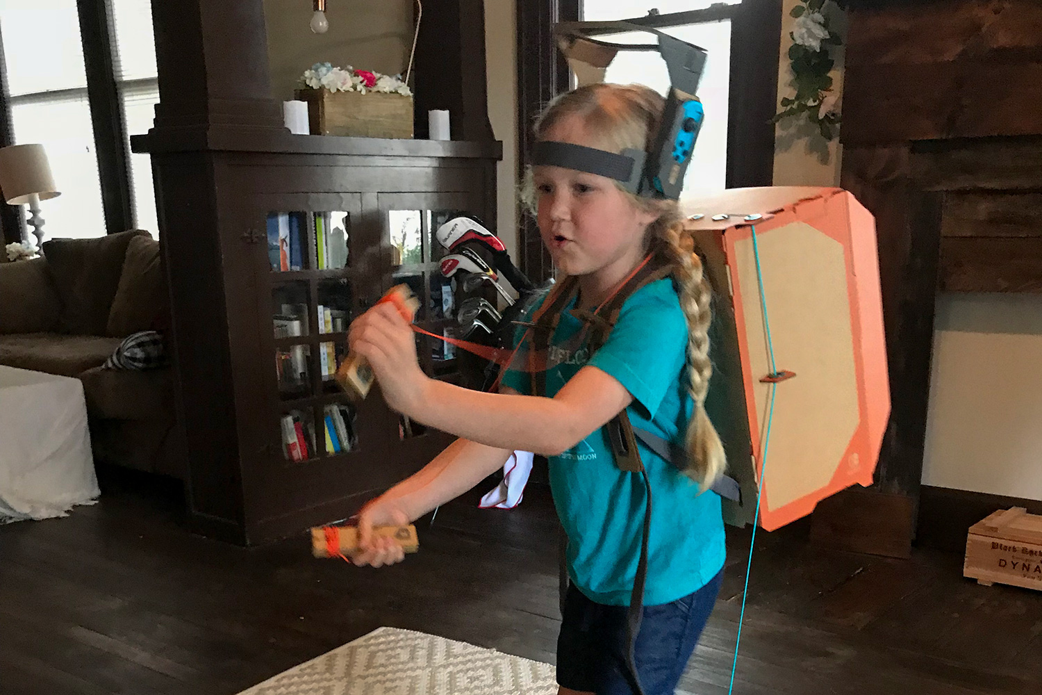 nintendo labo robot kit product experience review kid backpack close