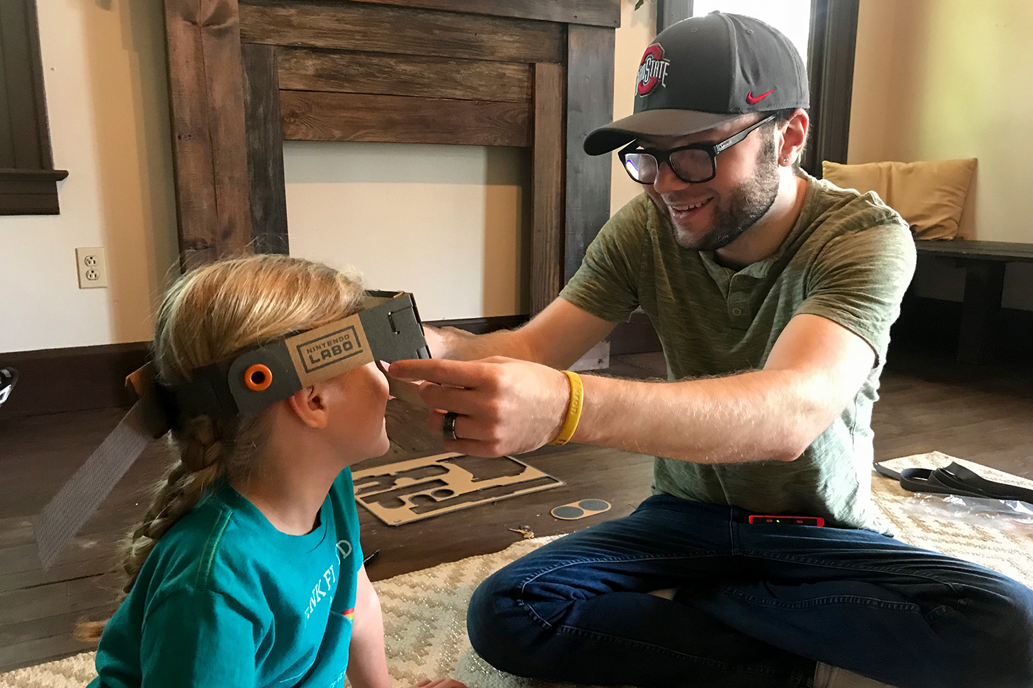 nintendo labo robot kit product experience review putting mask on