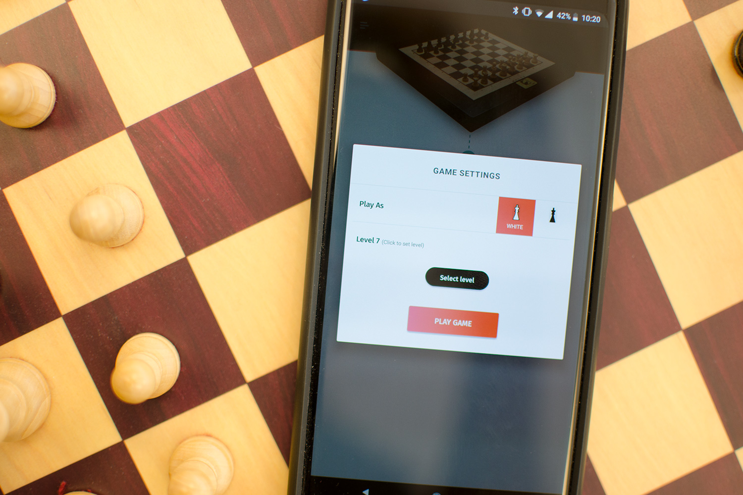 square off chess board experience squareoff phone settings