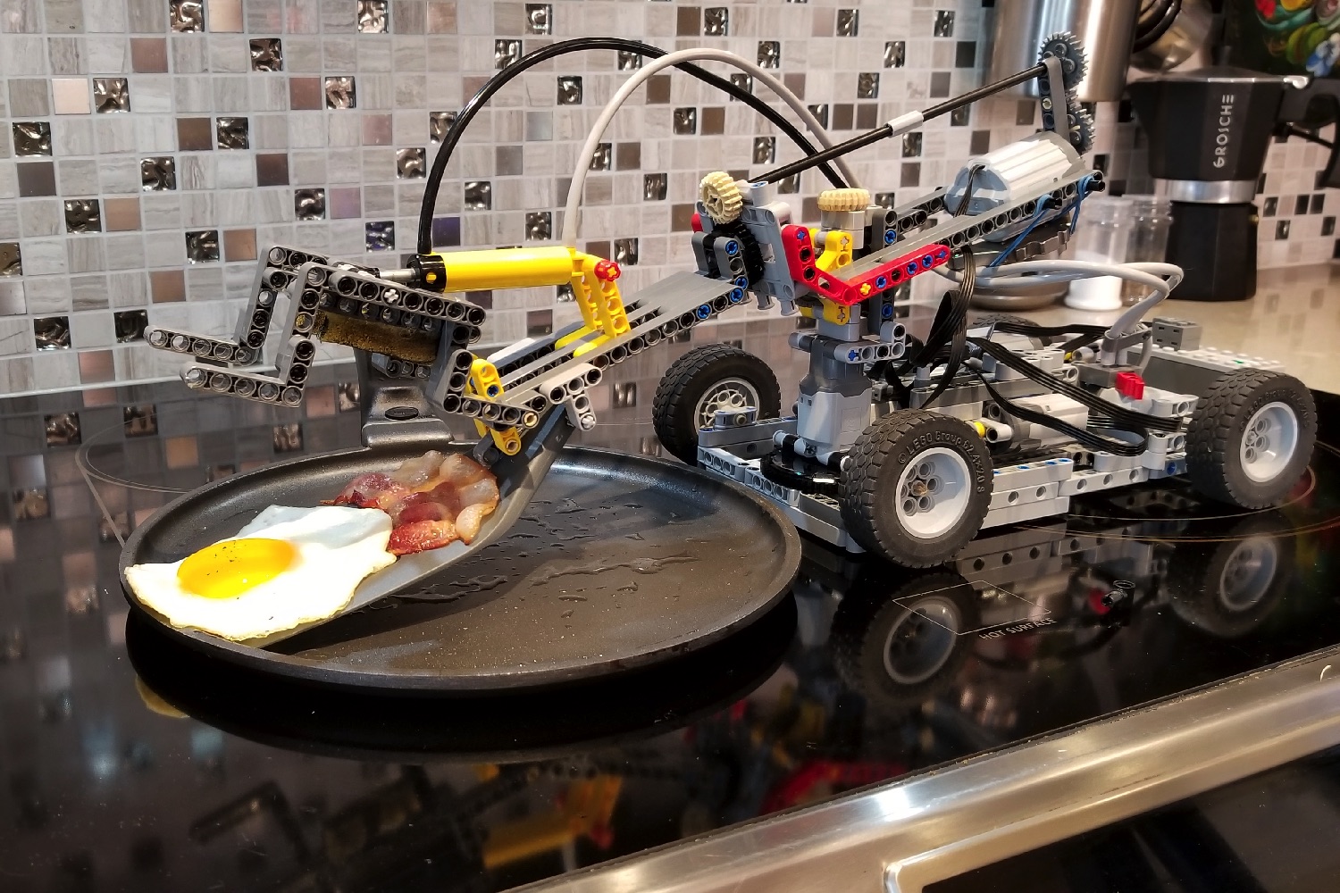 lego robot prepares breakfast  1