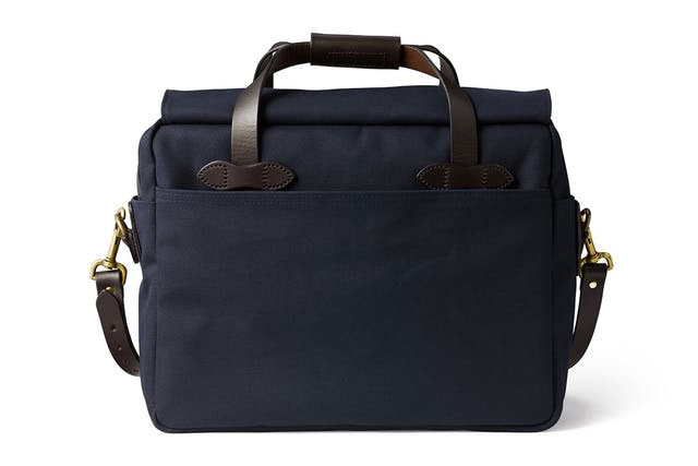 Rear view of Filson Padded Computer Bag.