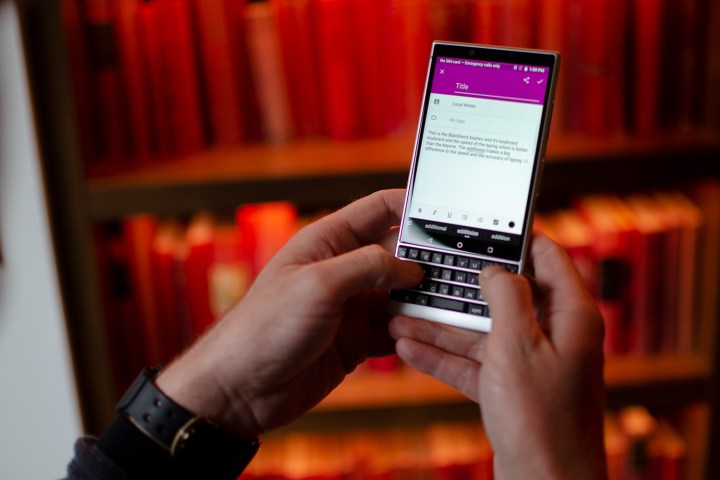 blackberry key2 typing email