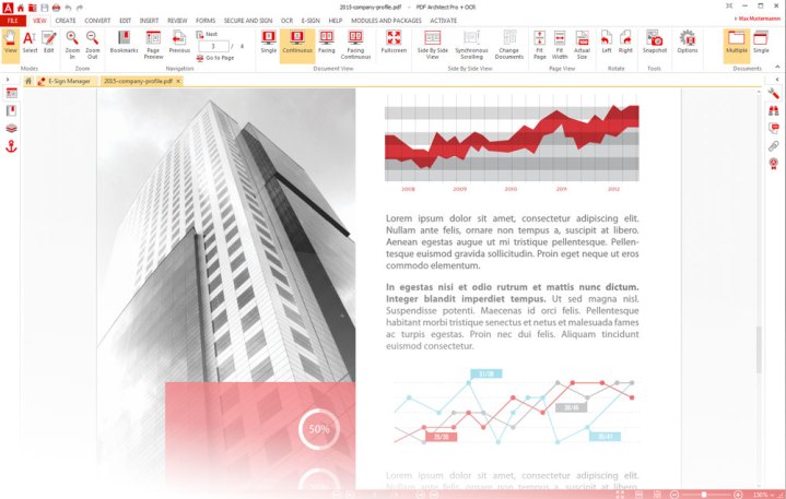 An opened document in PDF Architect.