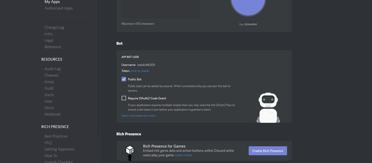Creating a Discord bot and getting the Token