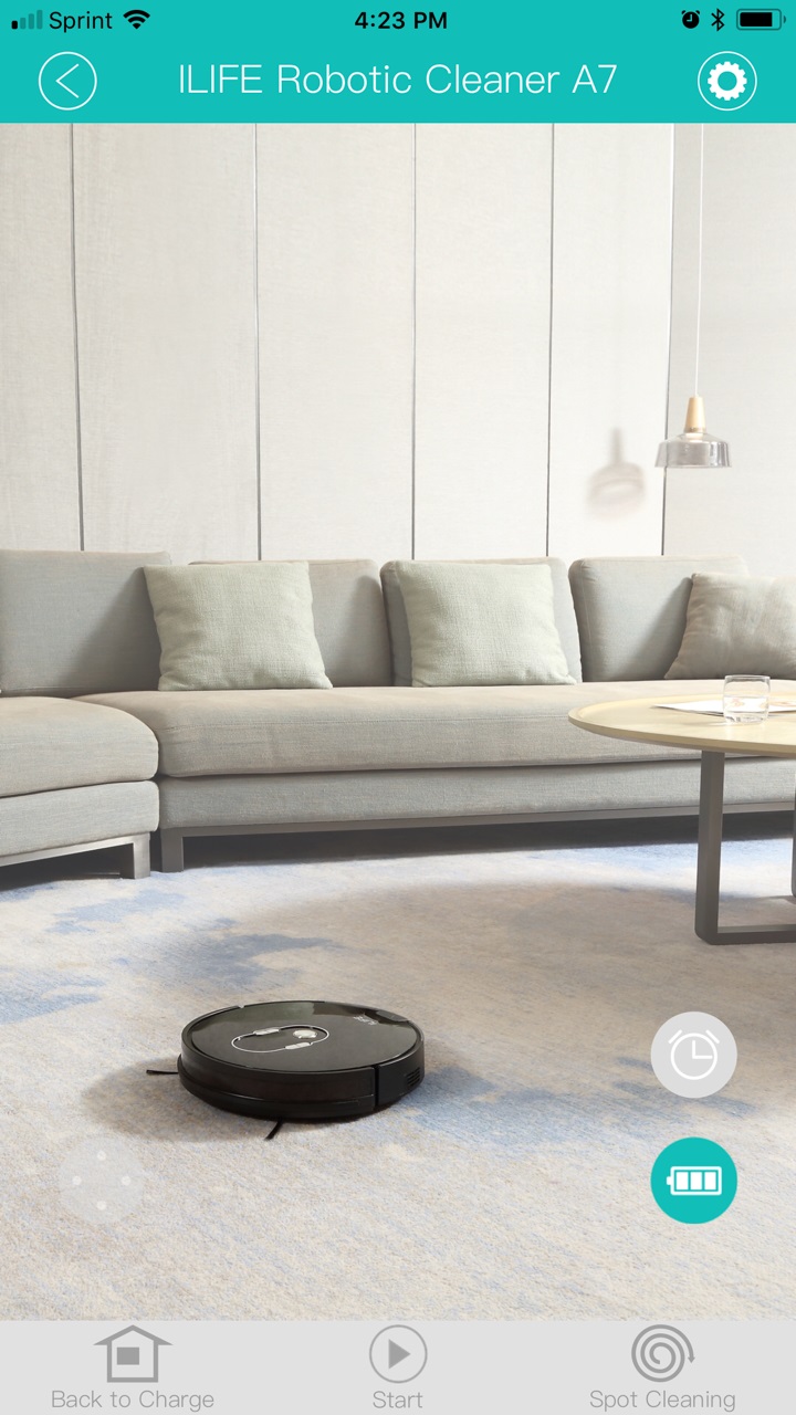 black ILIFE A7 Robot vacuum cleaner with App-Steuerung iOS/Android 