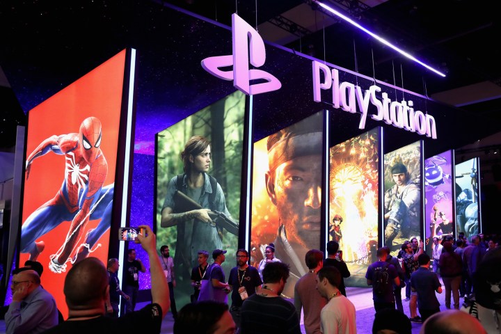 Playstation character wall at E3 2018