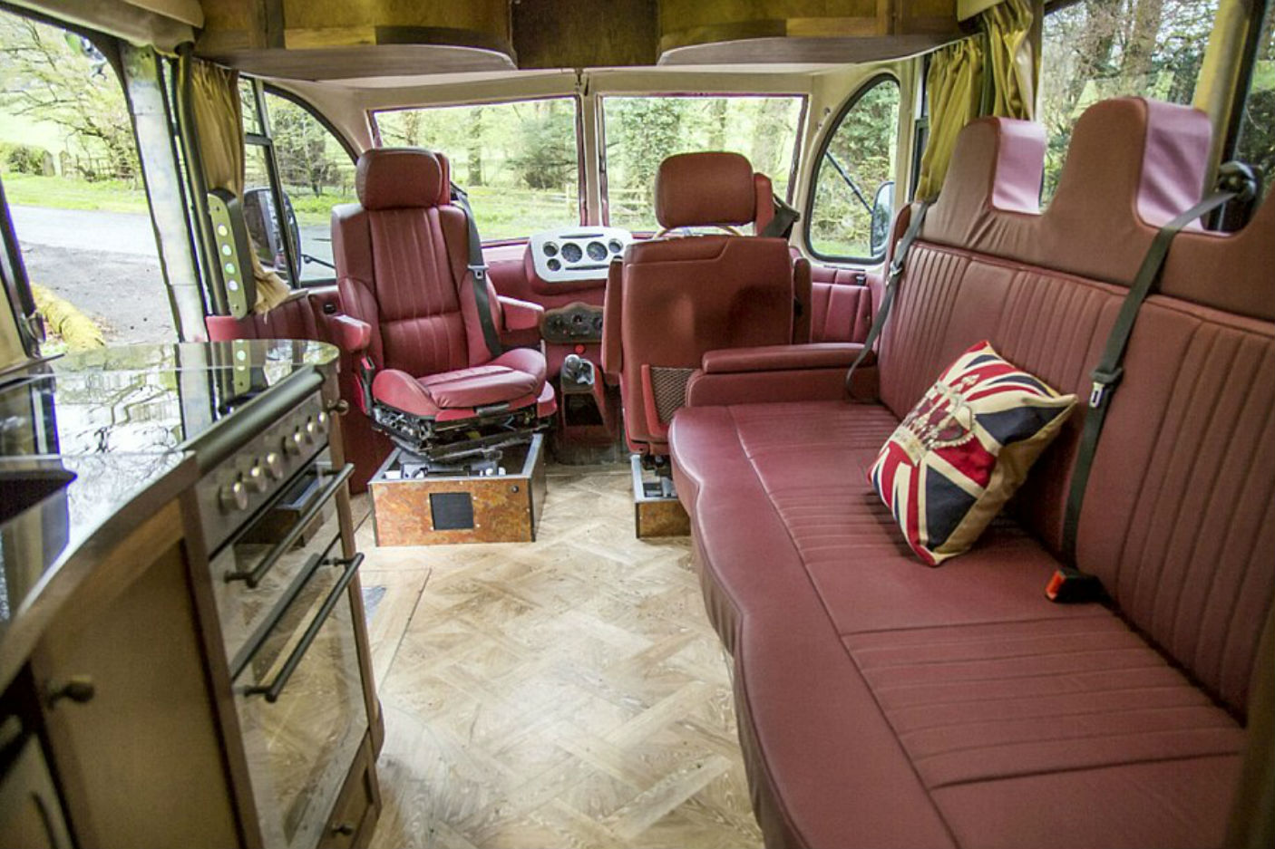 coolest bus to mobile home conversions bedfordbusinside