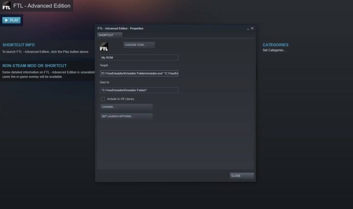 how to add games to steam edit shortcut