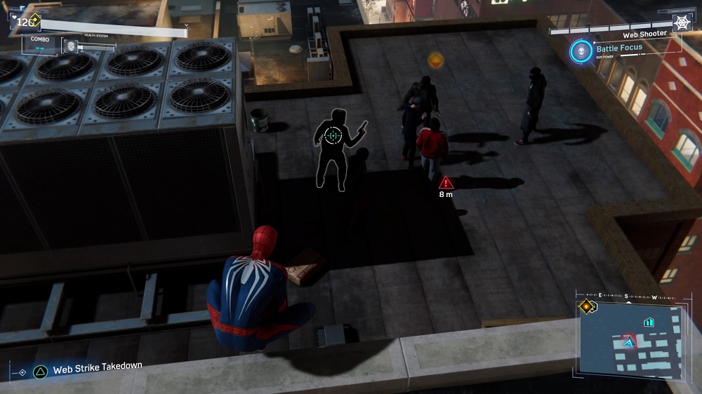 Spider-Man a punto de emboscar a los enemigos.