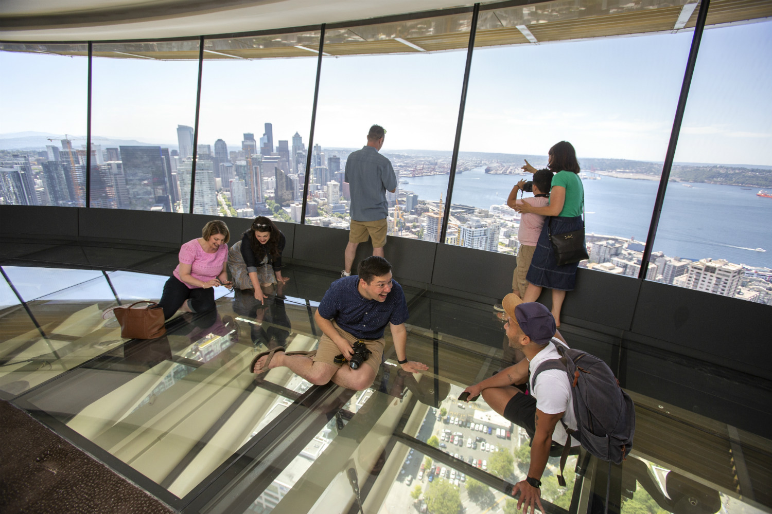 seattle space needle now has a revolving glass floor 7
