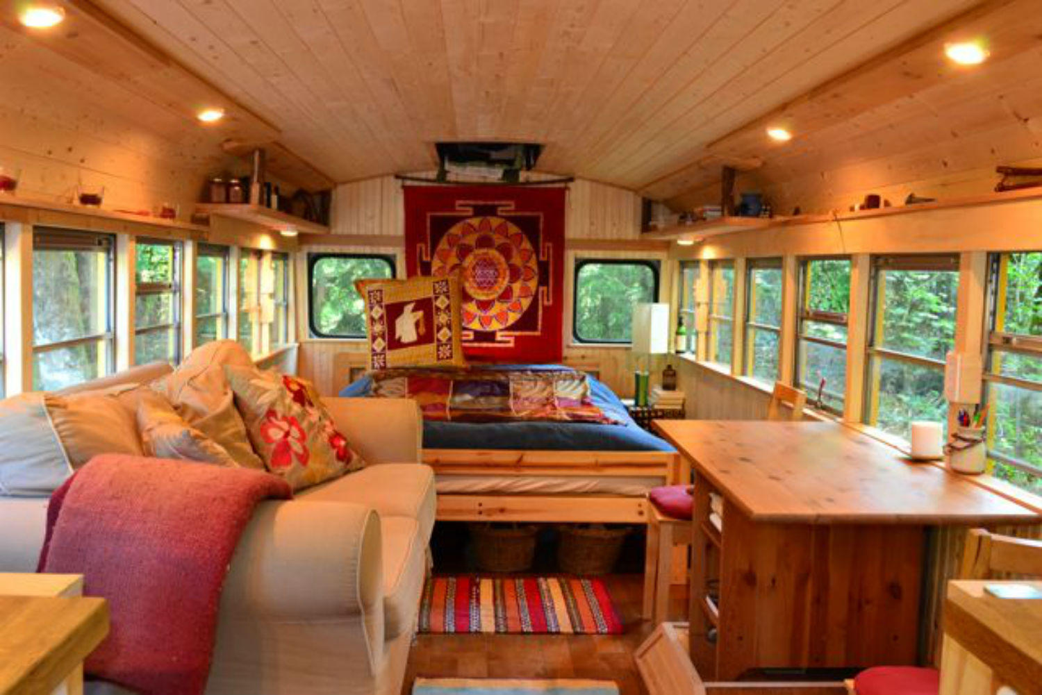 coolest bus to mobile home conversions yellowbus2