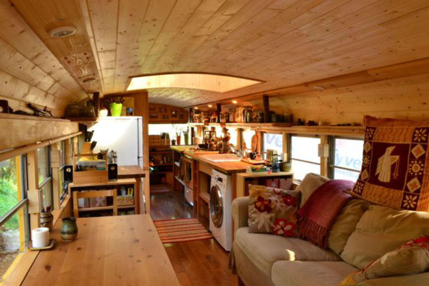 coolest bus to mobile home conversions yellowbus4