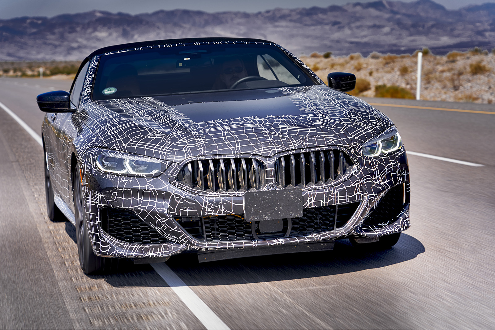 bmws tests its latest 8 series convertibles prototype in death valley bmw convertible testing