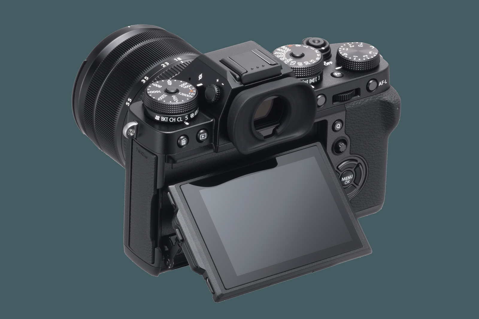 fujifilm unveils x t3 mirrorless camera with new sensor and processor black backobl monitorup xf18 55mm