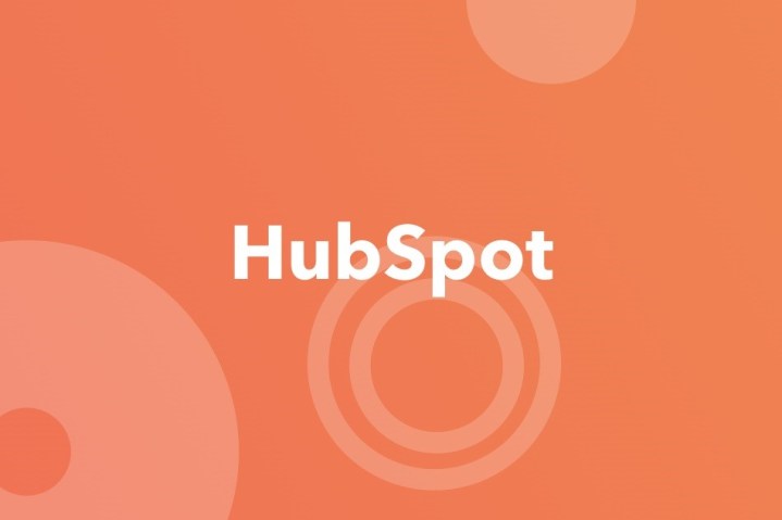 The HubSpot logo on an orange background.