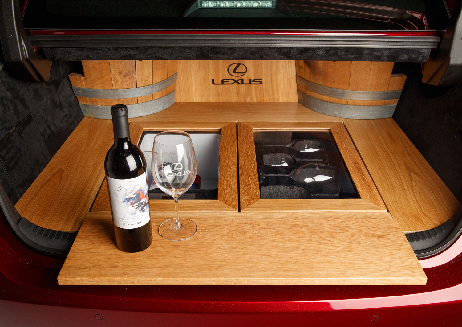 lexus es trunk mounted wine cooler sema 2018 8