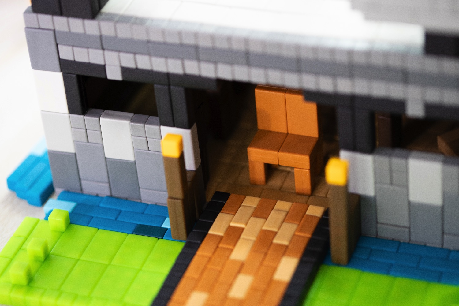 pixl lego bricks meet minecraft fidget cube kickstarter castle 2
