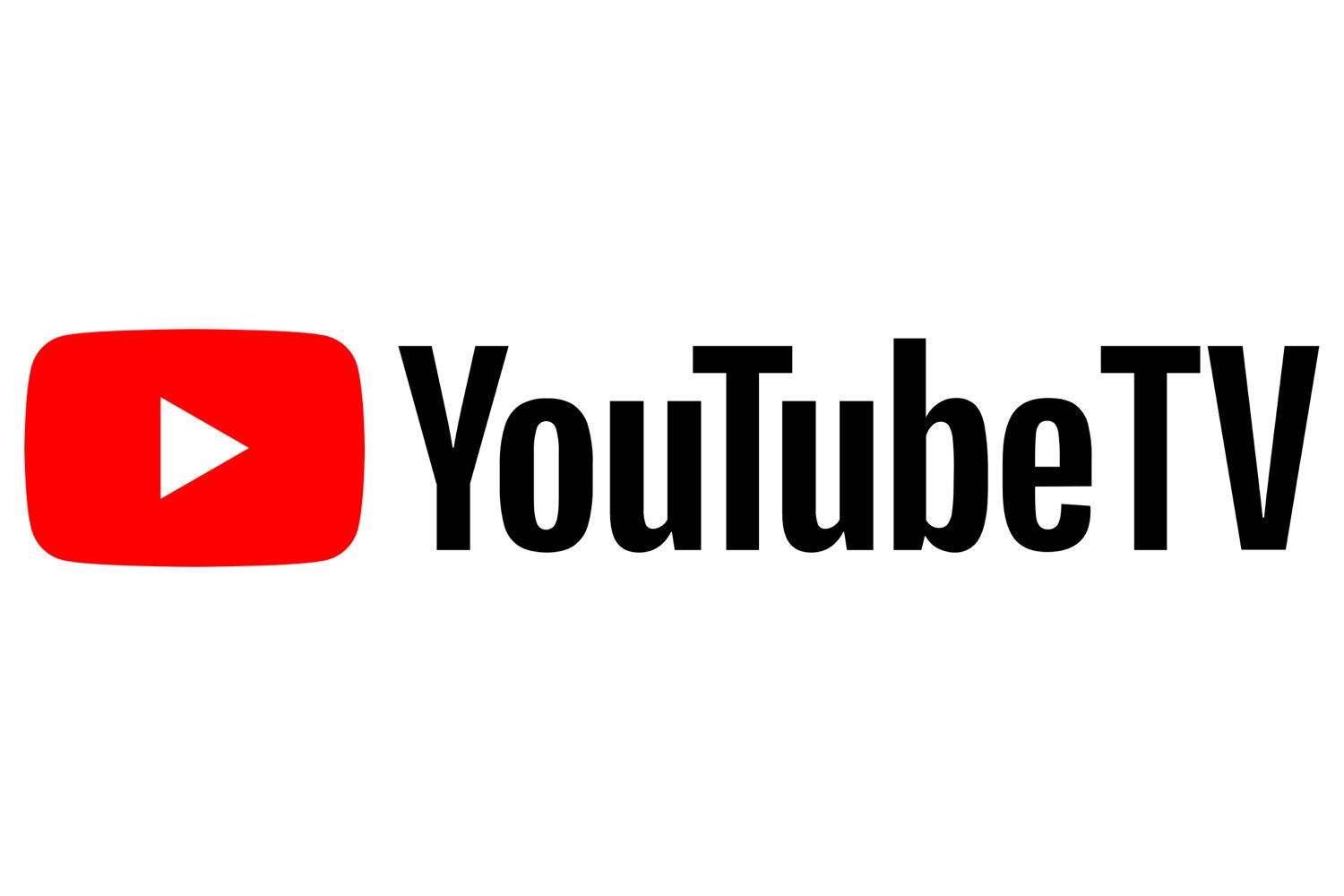 O logotipo do YouTube TV em um fundo branco.