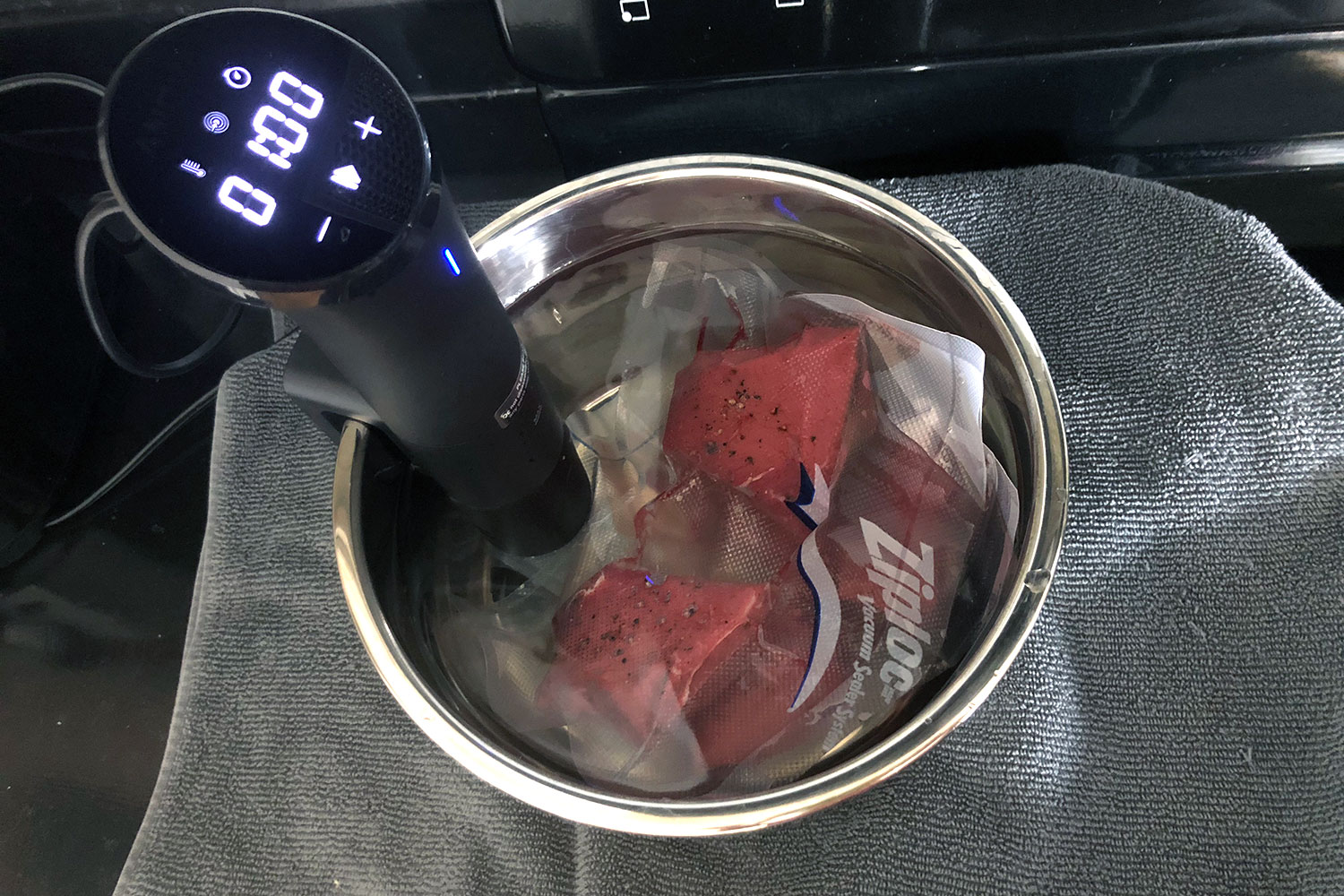 The pink stuff in a tub works very well for cleaning the Anova