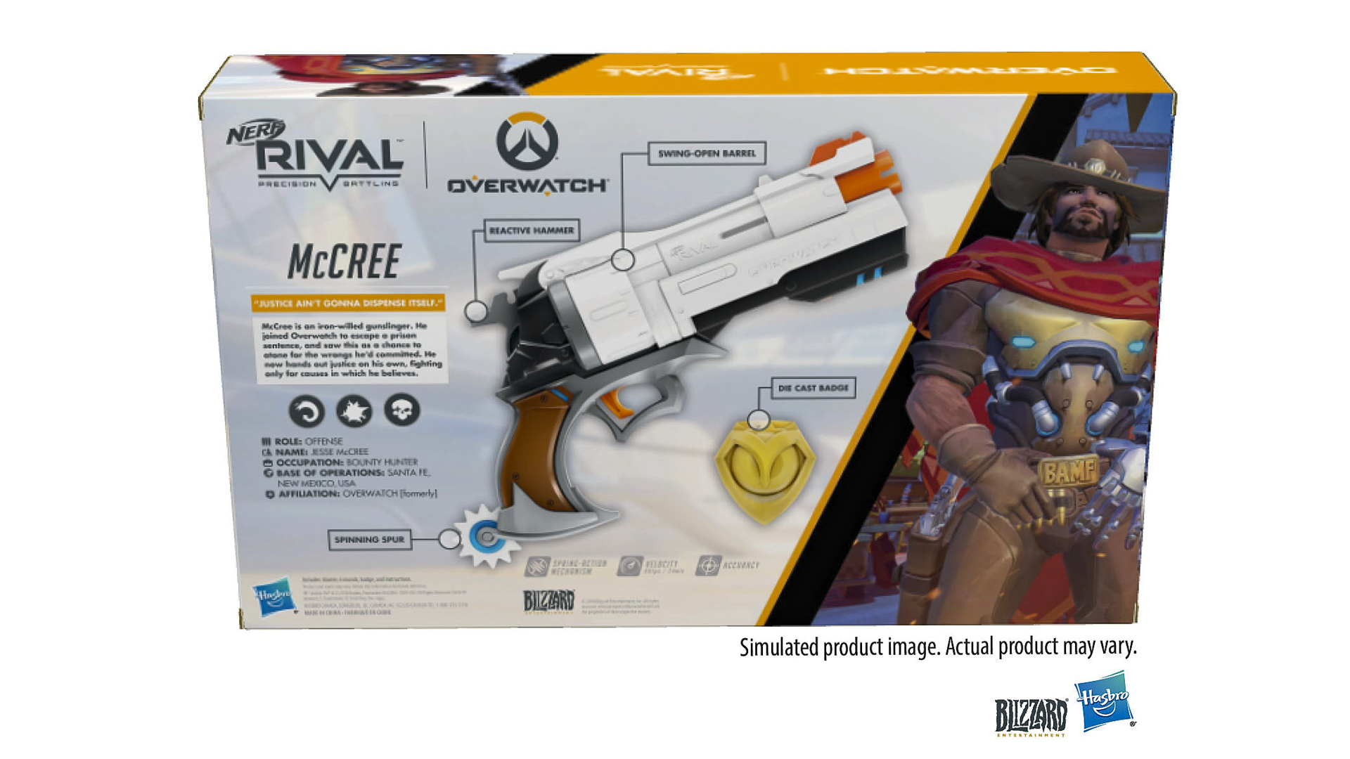 overwatch mccree nerf blaster announced rival edition in box pack back