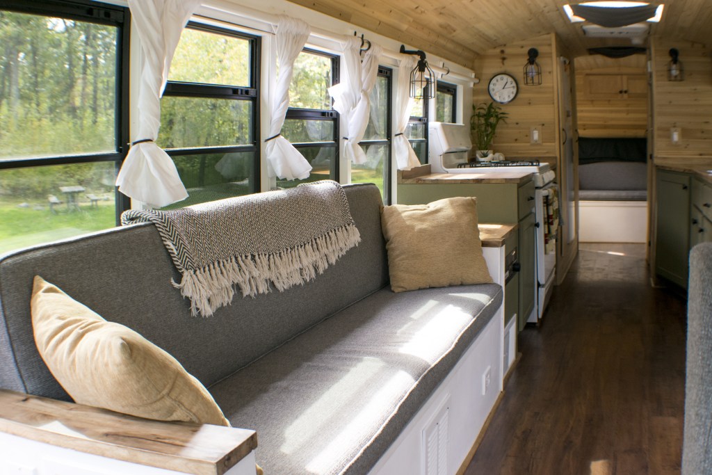 bus converted to solar powered tiny home on wheels nn 0108