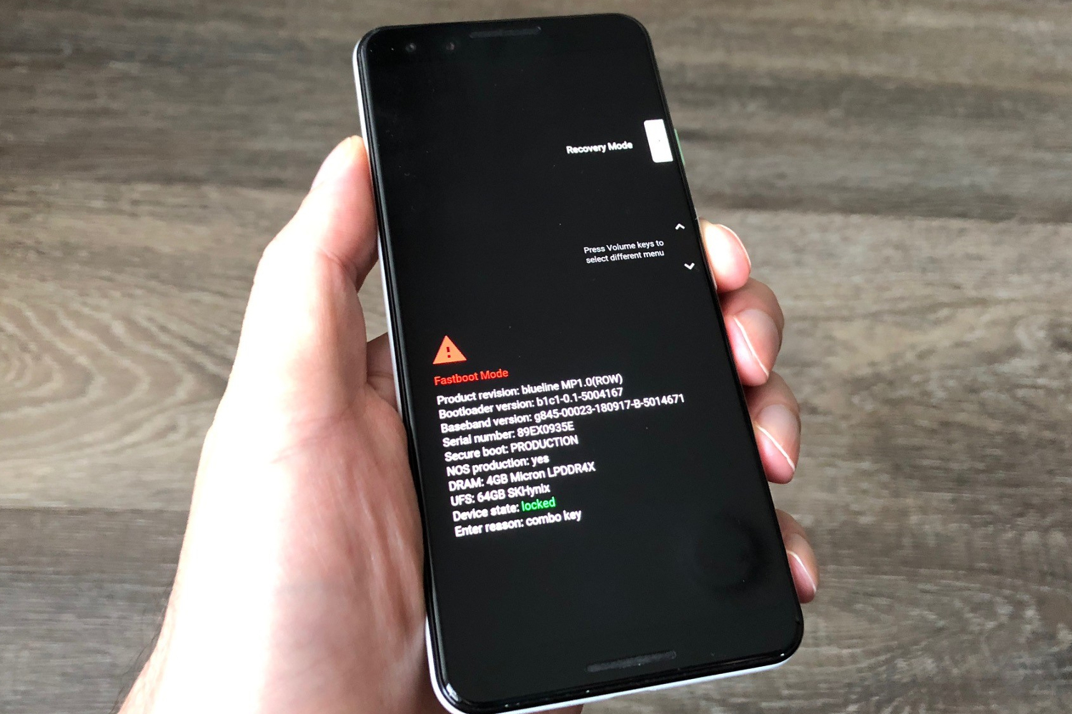 Pixel 3 recovery mode