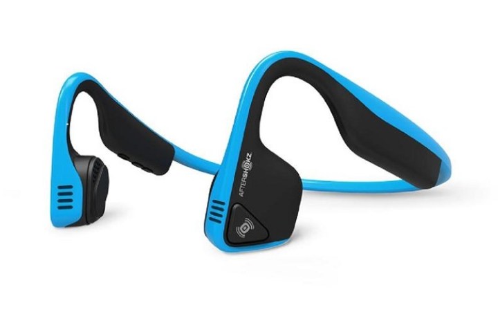 AfterShokz headphones in blue and black.
