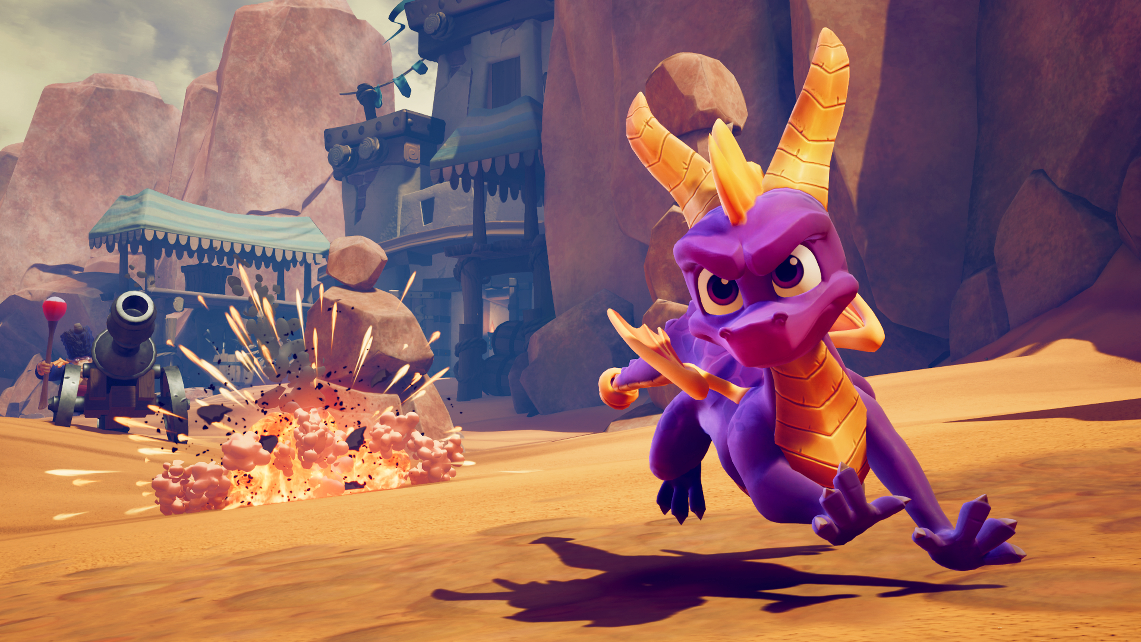 Spyro running away from enemy.