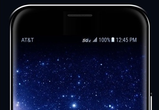 Un'icona indica 5G E su un telefono cellulare