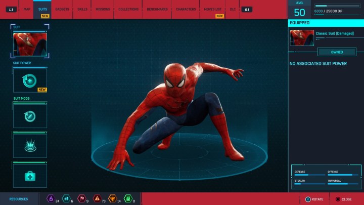 Spider-man in a damaged suit.