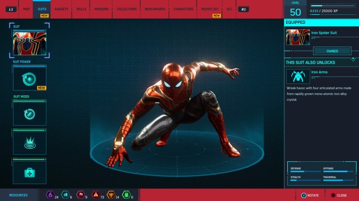 Spider-man in his iron spider suit.
