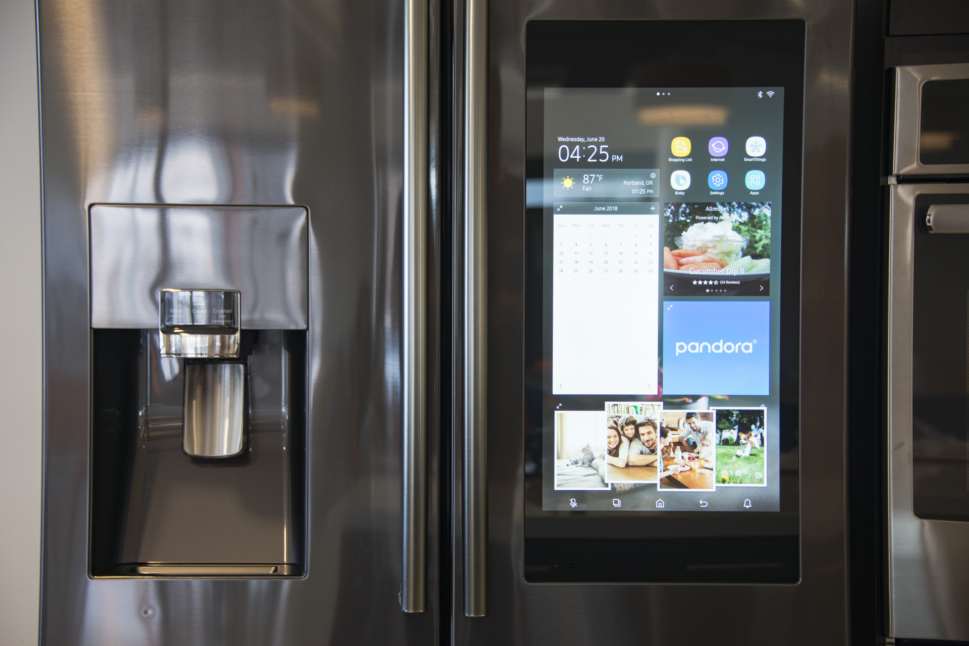 Samsung 25 cu. ft. 3-Door French Door Counter Depth Smart Refrigerator with  Family Hub Stainless Steel RF27CG5900SR/AA - Best Buy