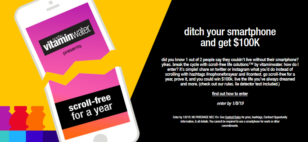 Ditch Your Phone for a Year and Win $100k From Vitaminwater