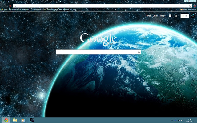 Space Chrome theme.