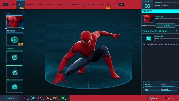 Spider-man in his stark suit.