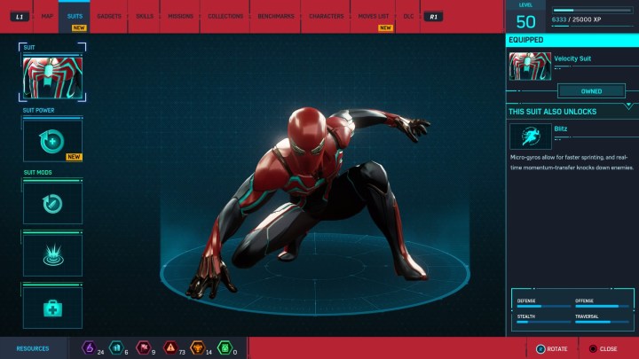 Spider-man in his velocity suit.
