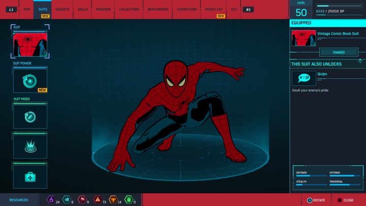 Spider-man in his comic book suit.